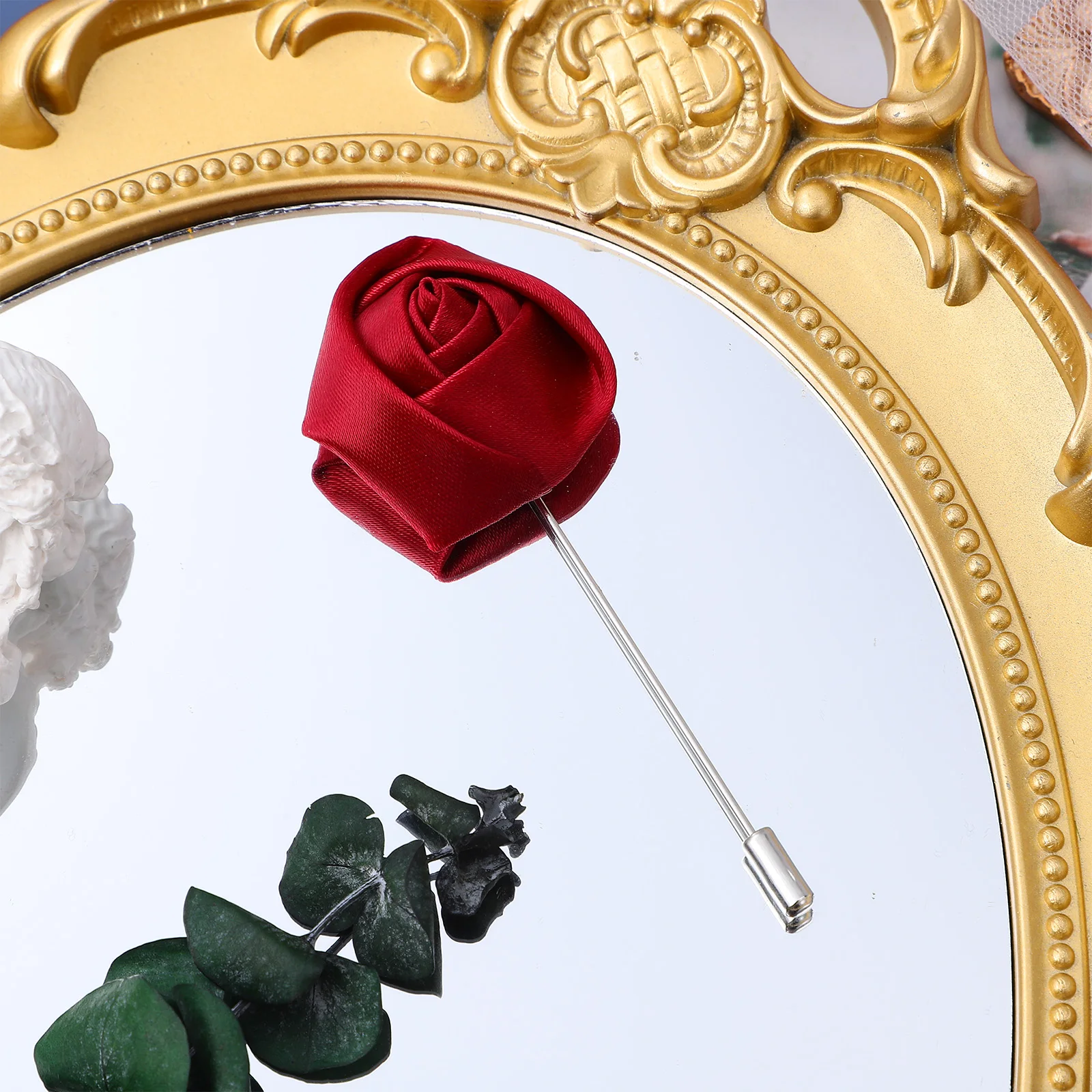 

Mens Dress Red Men Tie Brooch Handmade Flower Brooch Tie Pin Lapel Accessories Steampunk 4cm 7cm Cloth Alloy