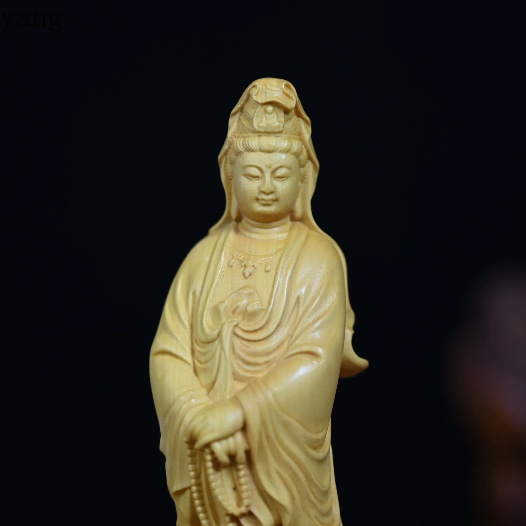 CX Bodhisattva Buddha statue is dedicated to household ornaments, handmade solid wood carving wood handicrafts
