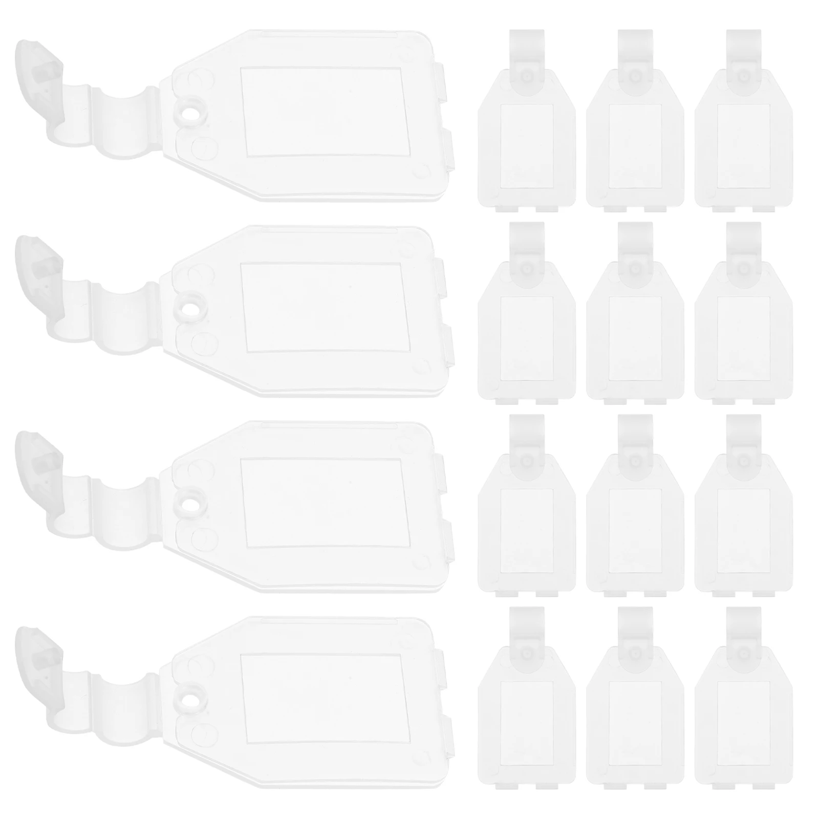 

20pcs Price Tag Label Holders 48x28mm Transparent Plastic Clip for Shelf Retail Supermarket Hanging Display Sign Holder