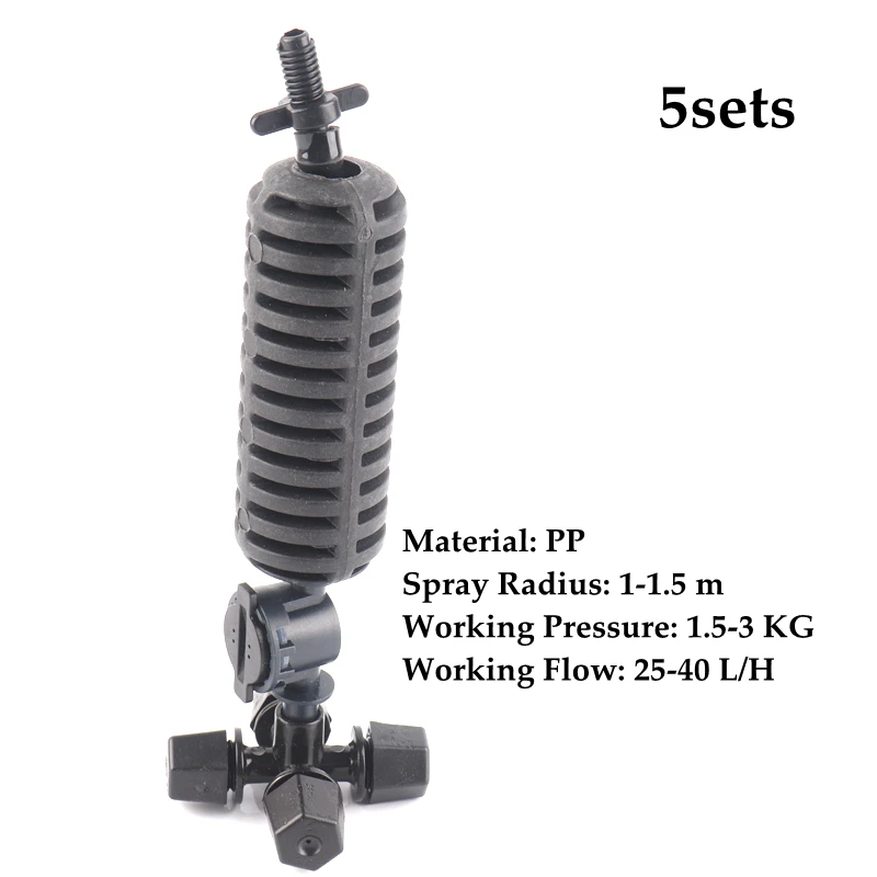 5-30sets Irrigation System Black Foggy Sprinkler With 4/7mm Hose Connector Anti-Drip Fog Sprinkler Sprinkler Garden  Irrigation