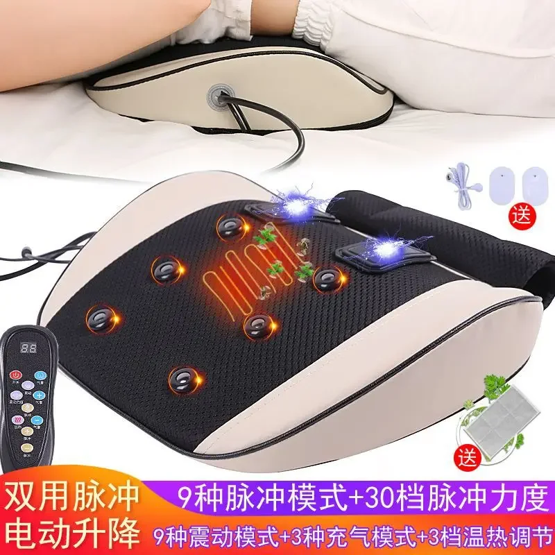 Pneumatic Chiropractor Lumbar Disc Pulse Vibration Waist Protection Heating Back Chair Cushion