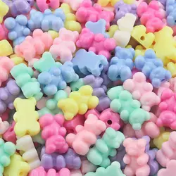 25/50/75Pcs Acrylic Bear Loose Spacer Beads For Crafts Gift Jewelry Bracelet Making DIY Handmade Clothing Accessory Decoration