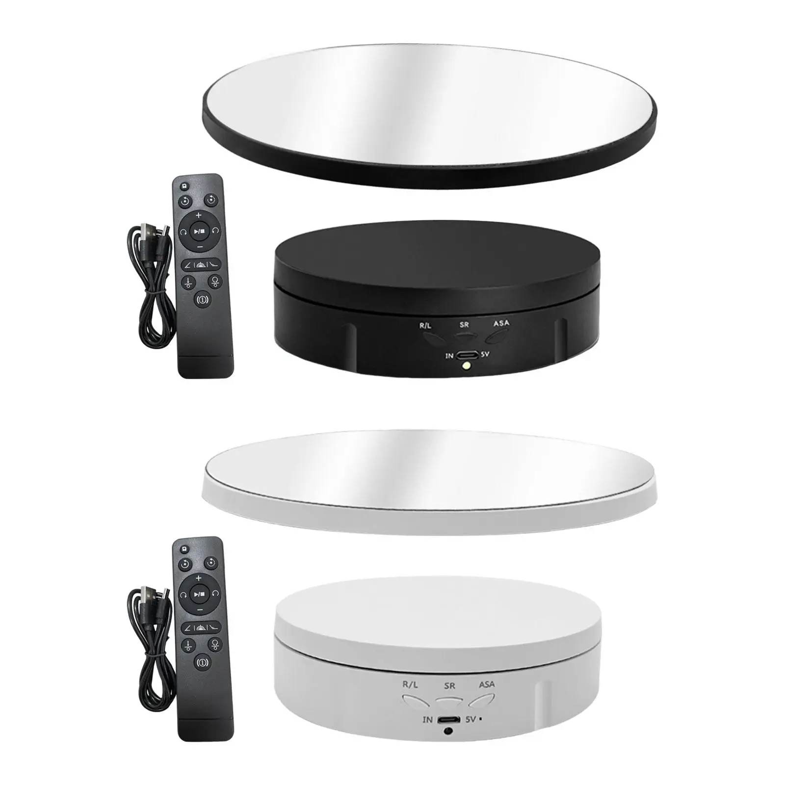 Electric Turntable 360 Degree Turntable Display Stand, Mirror Covered, Rotating