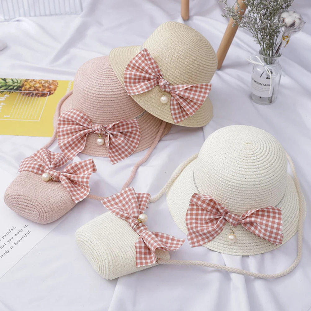 

Hats Sunshade Bag Combination for Straw Blocking White