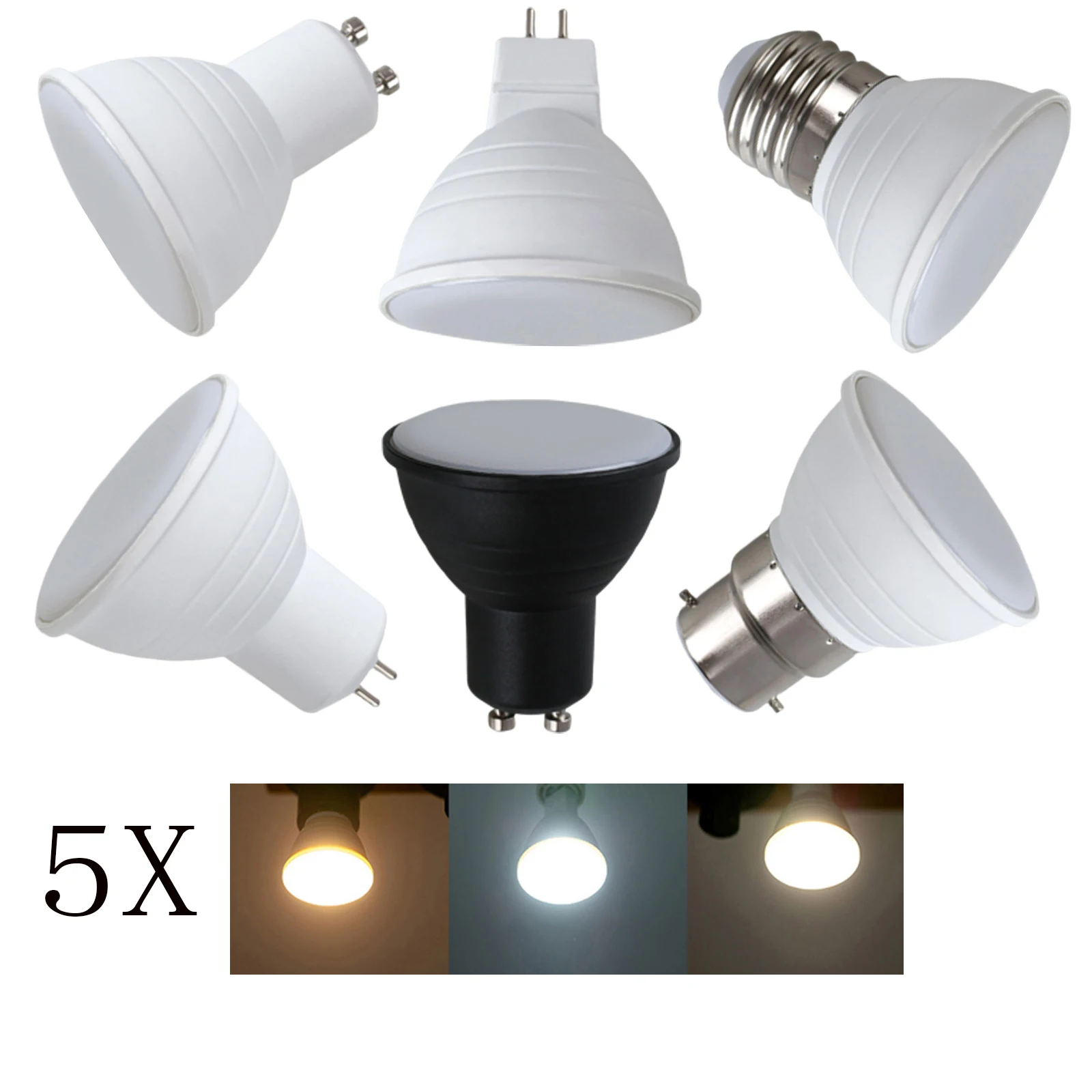 

5Pcs/lot Dimmable Led Cob Spotlight Bulbs 7W Ac 110V 220V Lighting Hot Home Office Bedroom Kitchen Fixture Spotlights Homelamps