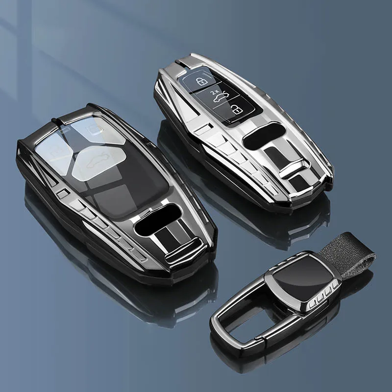  Capa protetora de chave de carro em liga de zinco, compatível com Audi A4 A4L A5 Q5 Q7 TT TTS 8S B9, acessórios para carros, gadgets para carros, in