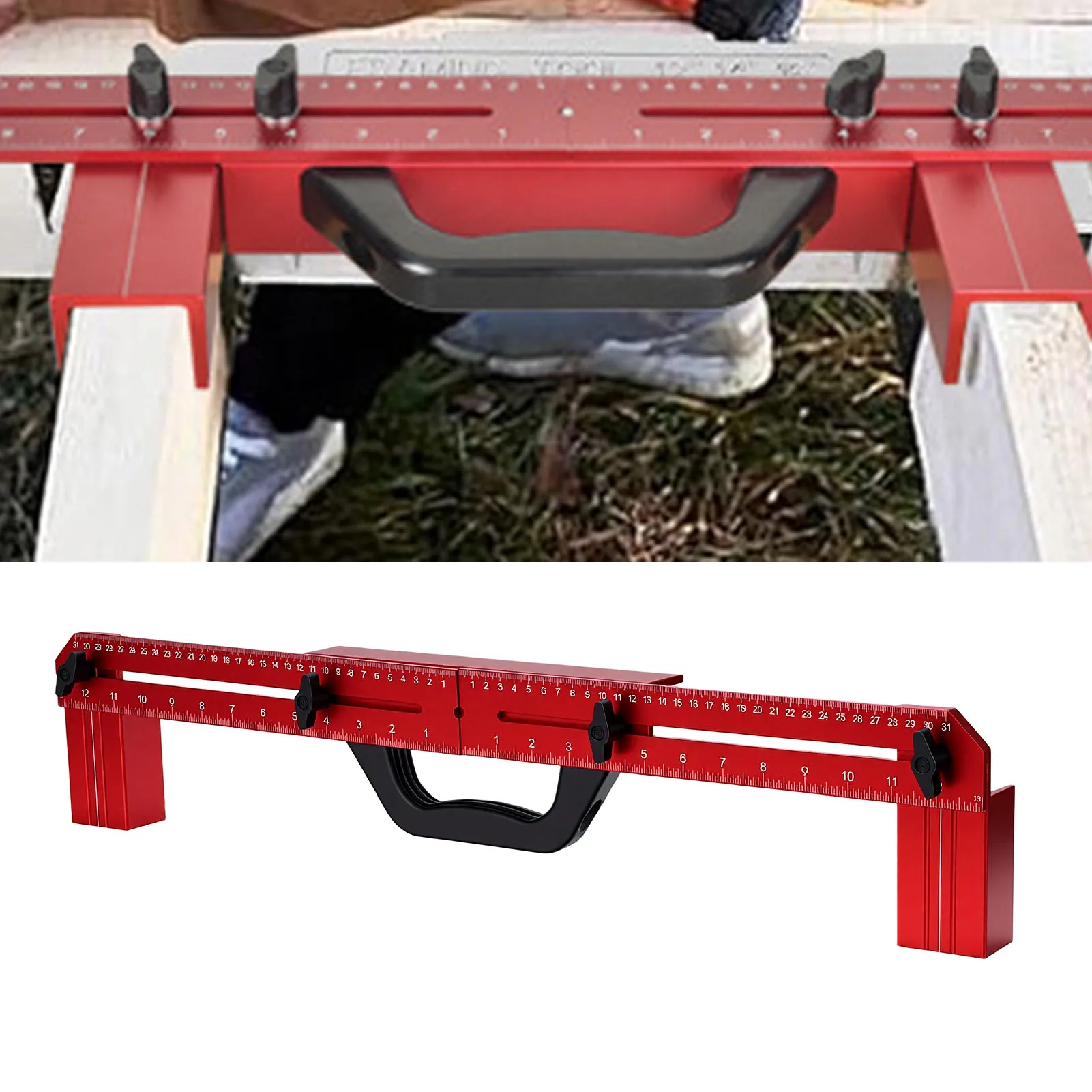 Wood Board Framing Jig 12-30 Inch Adjustable Aluminum Alloy Center Stud Layout Tool for Cabinet Installation Woodworking Project