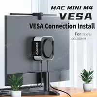 Metal Mount Holder for Mac Mini M4 Desktop Computer Under Desk Stand Behind The VESA Monitor for Mac Mini M4 Pro PC Accessories