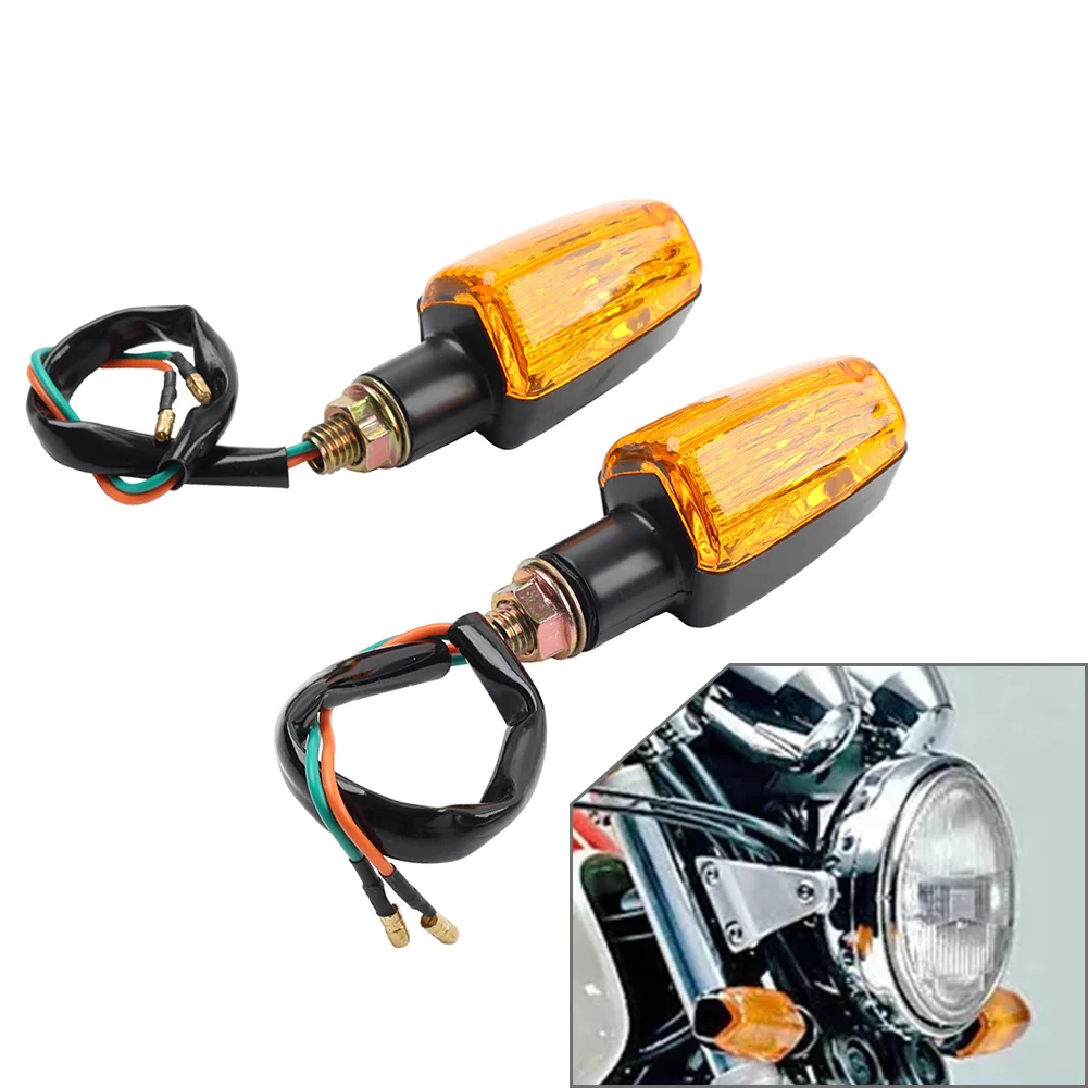 2x Turn Signal Indicators Flasher Blinker Amber Light Universal For 10mm Mounting Bolt for Honda XLR125 XL125R XR125 XR125L