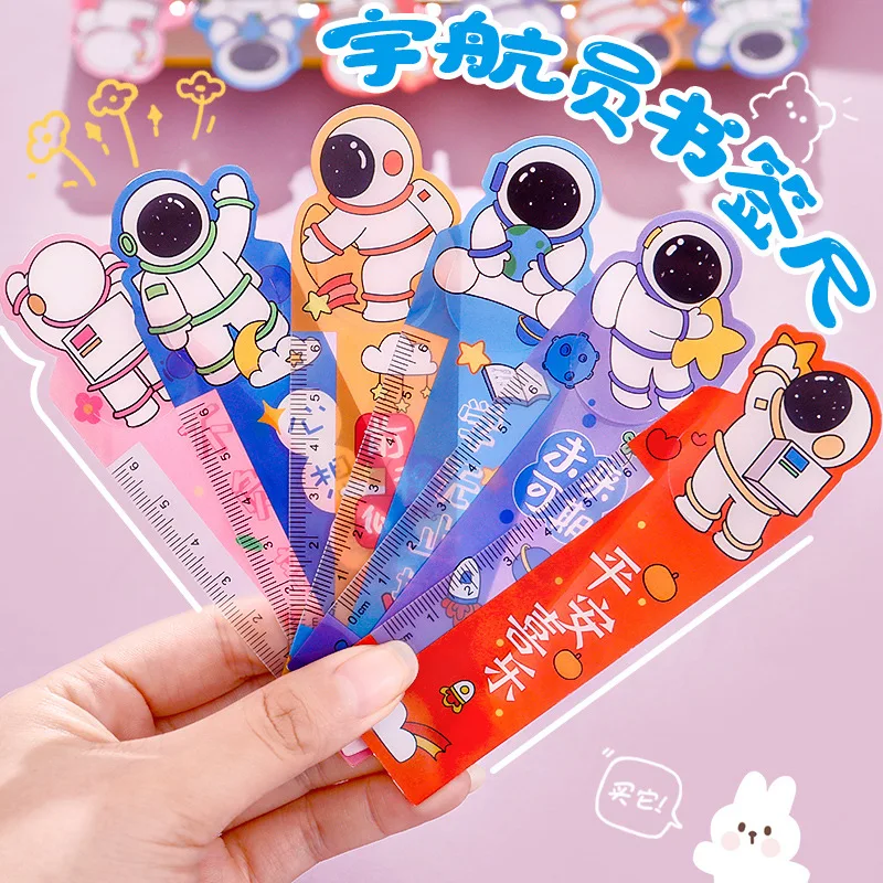 Yatniee 6pcs Pack Astronaut Bookmark Ruler Cute Ruler School Supplies Book Accessories Office Accessories