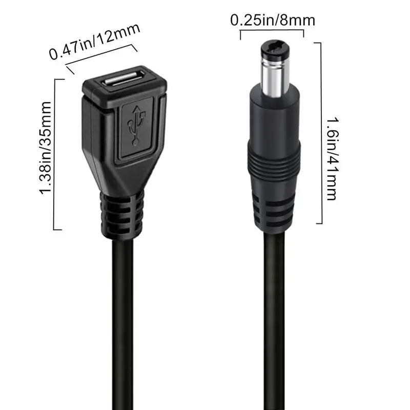 20cm 3A Pure Copper 5.5 * 2.5mm Male to Micro 5P Female DC to V8 Port 5Pin Power Adapter Wire 22AWG Copper