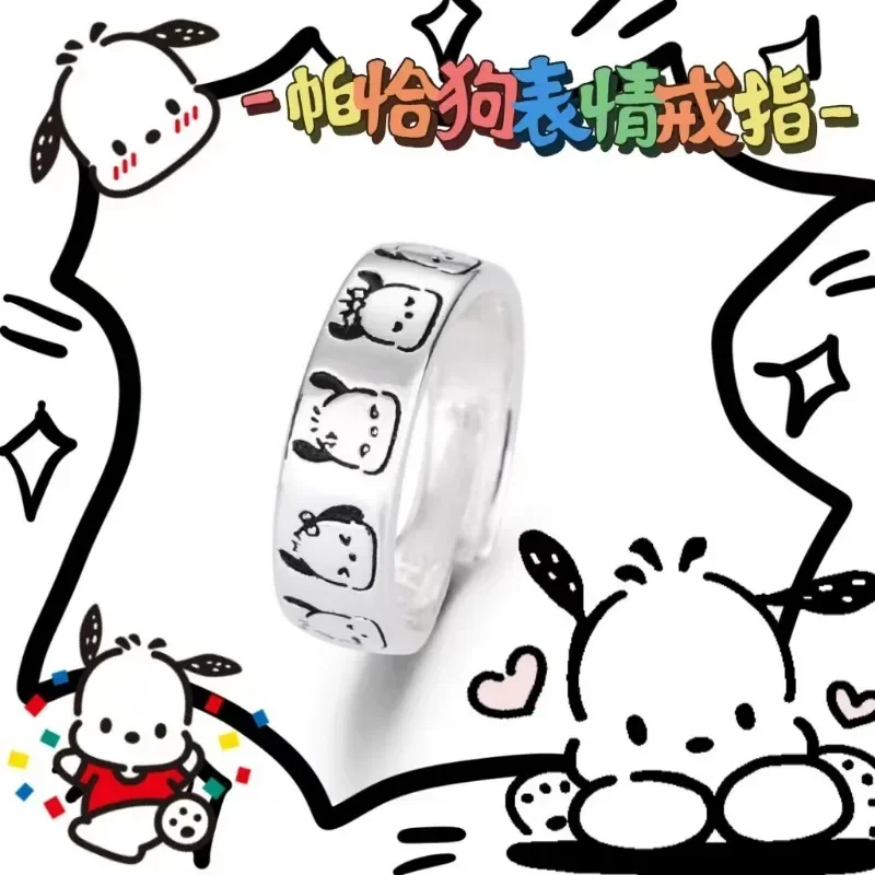 

Sanrio Cartoon Hello Kitty Cute Ring Y2k Couple Ring Anime Figures Kuromi Hello Kitty Kawaii Girls Bestie Kids Birthday Gifts