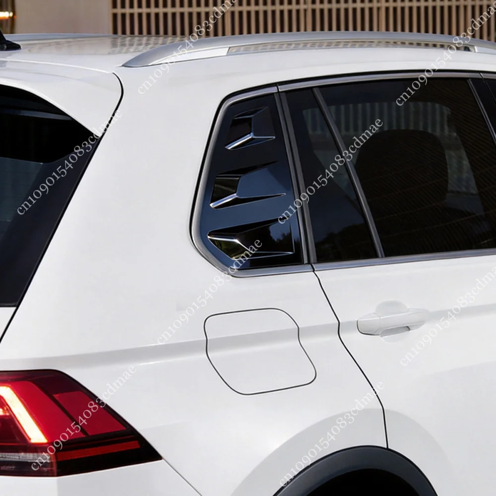 For Volkswagen Tiguan MK2 R-Line R TSI TDI SWB 2016-2023 Pair Gloss Black Rear Quarter Window Louver Vent Cover Trim Car Styling