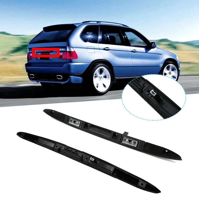 Car Rear Trunk Lid Handle Grip With Key Button Light 51 13 7170676 For BMW X5 E53 2000-2006 Boot Licence Plate Handle Parts