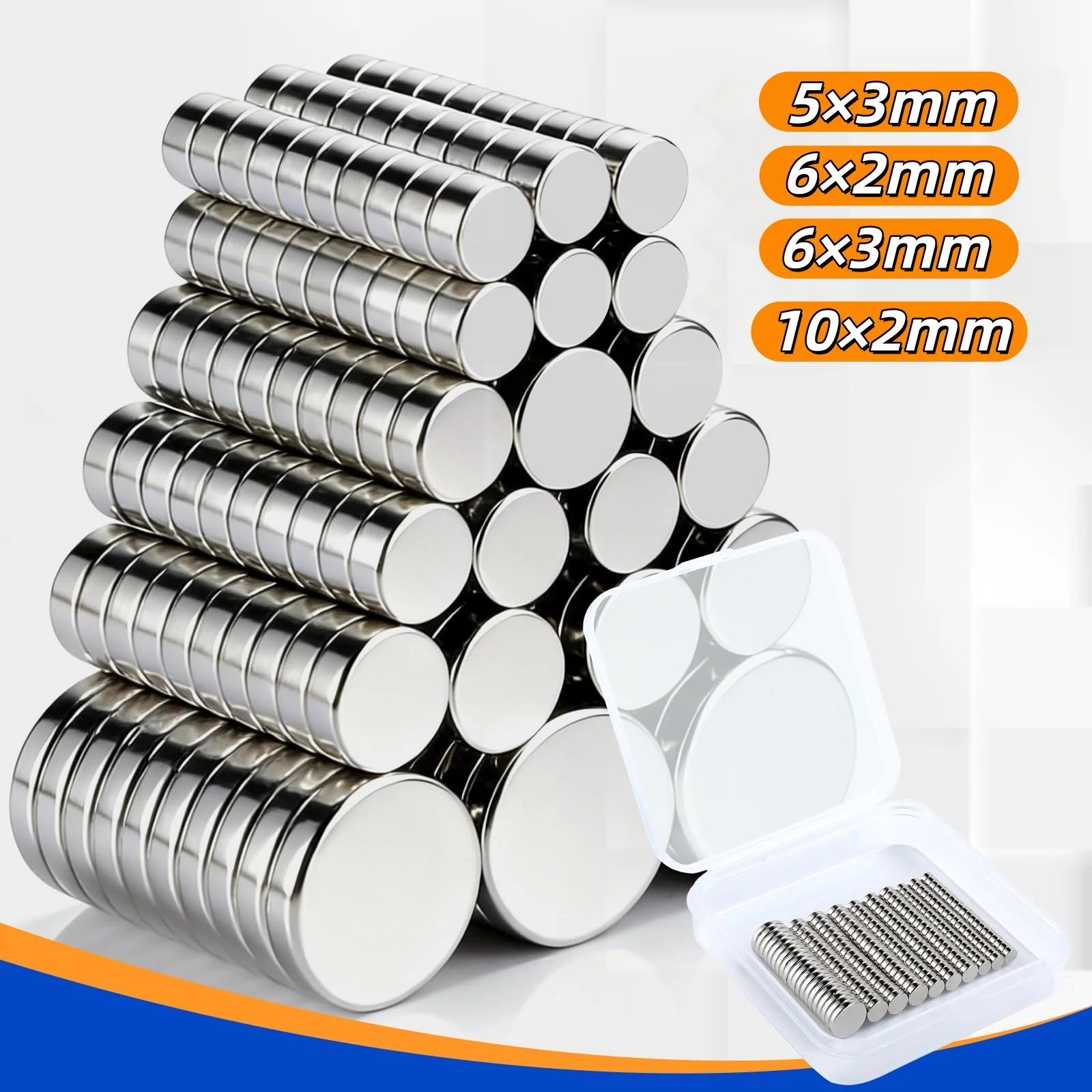 4 Sizes Neodymium Round Magnets, Small Magnets Multi-Use for Crafts, 3D Printing, Fridge, DIY, Office, Hobbies & Science