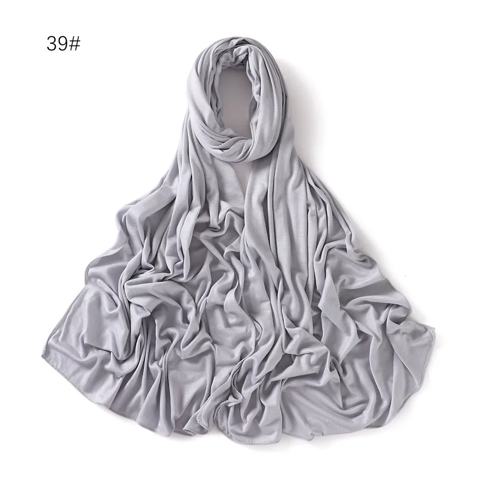 Solid Color Modal Scarf - Soft, Breathable & Shiny, Mercerized Cotton Blend for Year-Round Comfort