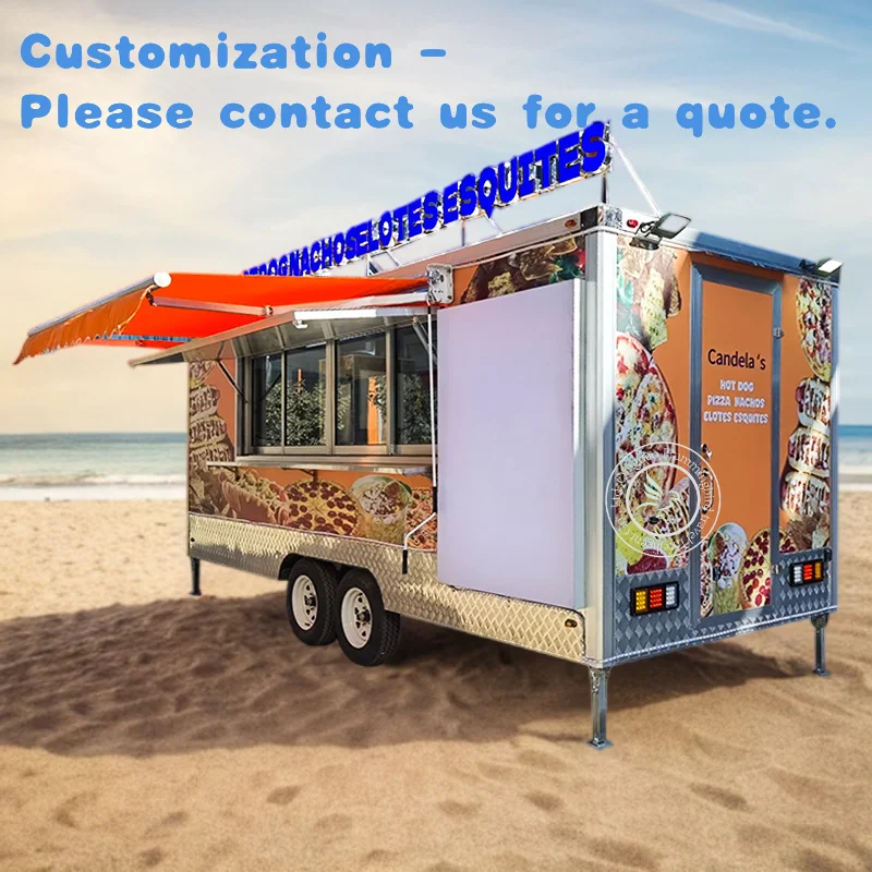 

custom.20ft Mobile Concession Food Trailer Pizza Trailer BBQ With Full Kitchen Equipped Food Truck Trailer