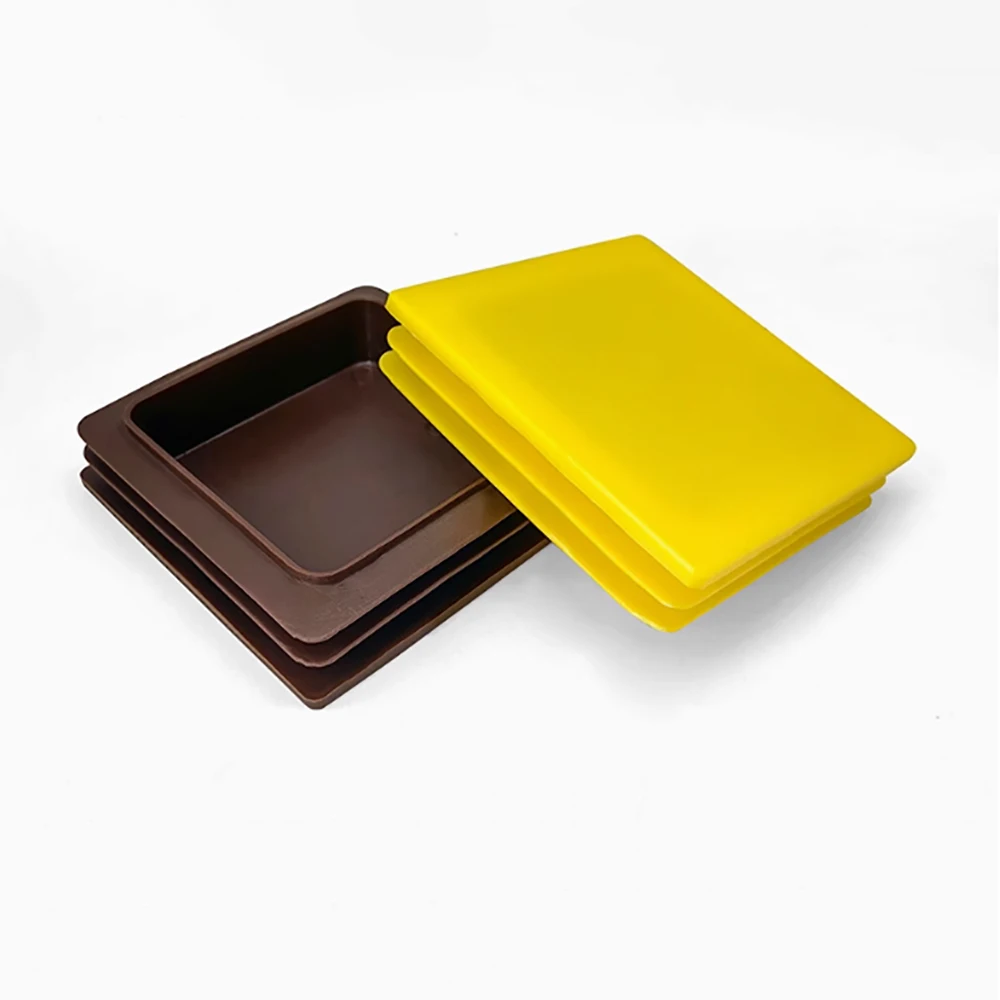 Yellow/Brown Furniture Table Foot Chair Leg Cushion Protective Cover Square/Round PP Plastic Pipe Plug Protective End Cover