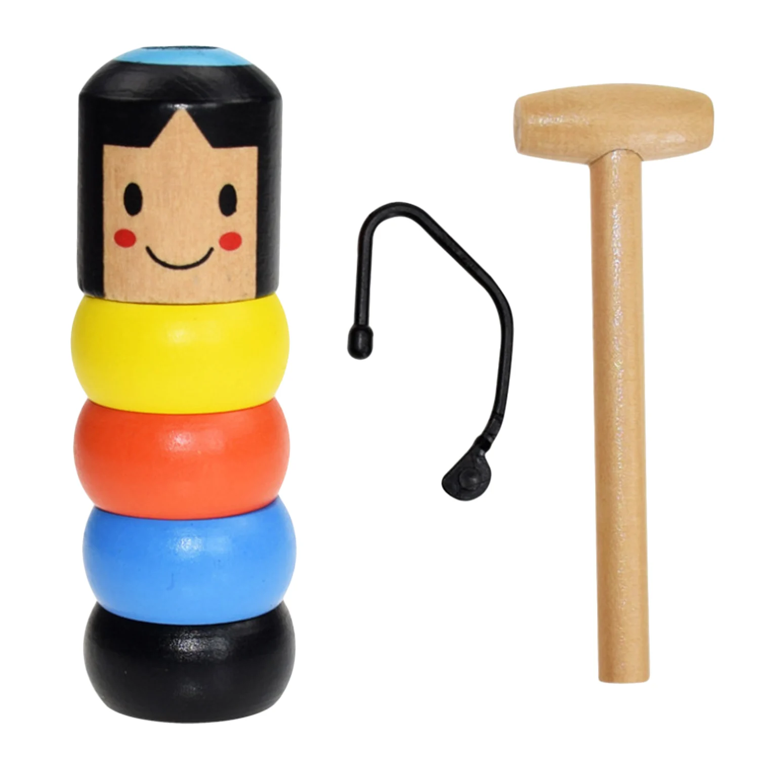 Unbreakable Wooden Man Magic Toy for Children Kids Close Up Stage Magic Props Magic Tricks Accessory Immortal Daruma Magic Trick