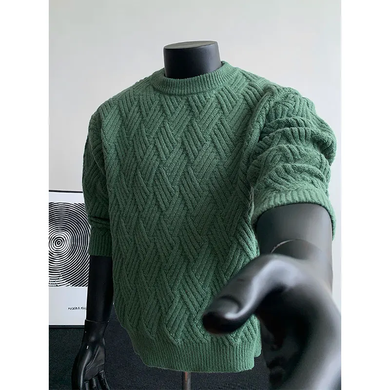 프리미엄 느낌의 오버사이즈 풀오버 스웨터 남성용 |   스트릭풀오버 남성 스웨터 유니섹스 니트 탑 남성 점퍼 겨울 캐주얼 엘레강스 M-3XL