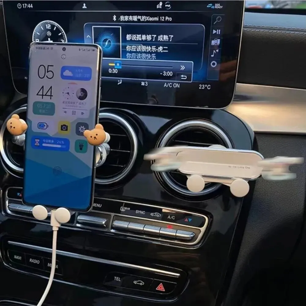 Cute Cartoon Car Mobile Phone Bracket Creative Rabbit Car Air Outlet Clip Mount Phone Navigation Fixed Support Bracket Holder image 5