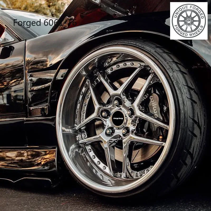 

New model of 2615 16 17 18 19 20 21 22 Inch Deep Dish Chrome Five Spoke Car Rims Racing Wheels 2-piece Custom Forged Wheels for