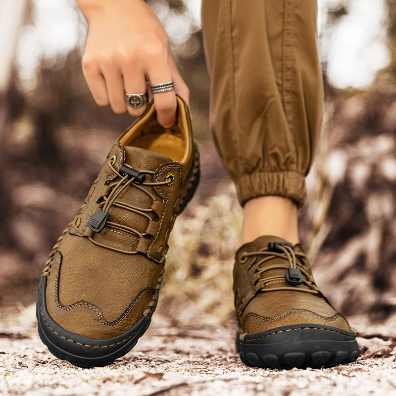 

New Autumn and Winter Outdoor Casual Leather Men's Shoes Niche Design Men's Outdoor Shoes Wear-resistant Outdoor Walking Shoes