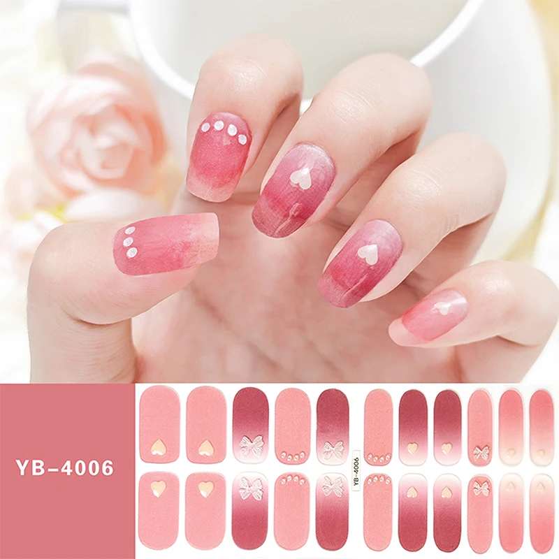 DIY Full Cover Nagel aufkleber Mode Nagel dekoration Glitter selbst klebende Maniküre Designer Nail Art Aufkleber langlebig