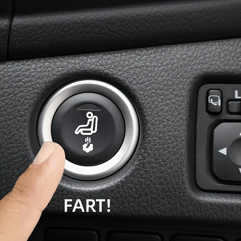 4Pcs FART EJECT Funny Car Button Sticker Prank Decal Universal Vinyl Dashboard Sticker Gift for Car Lovers Interior Decor