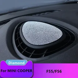 For MINI Cooper F55 F56 F57 Car Accessories Center Air Vent Outlet Dashboard Sticker Set with Crystal Diamond F54 Clubman Decal