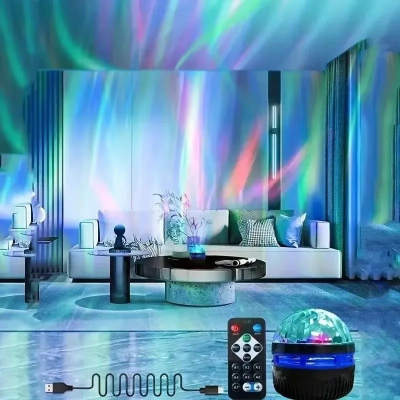 1pc Galaxy Projection Night Light Led Table Lamp Disco Stage Light Home Theater Ceiling Room Decor Christmas Gift USB Powered