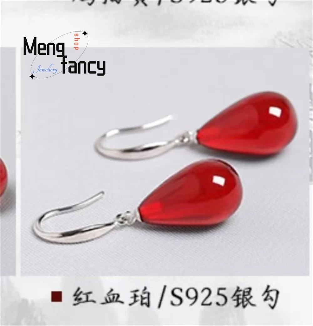 أقراط كهرمان، أقراط كهرمانية من الذهب عيار 18 قيراط، أقراط من الفضة عيار 925 على شكل دجاجة كلاسيكية باللون الأصفر الدهون للنساء أنيقة ورائعة #5