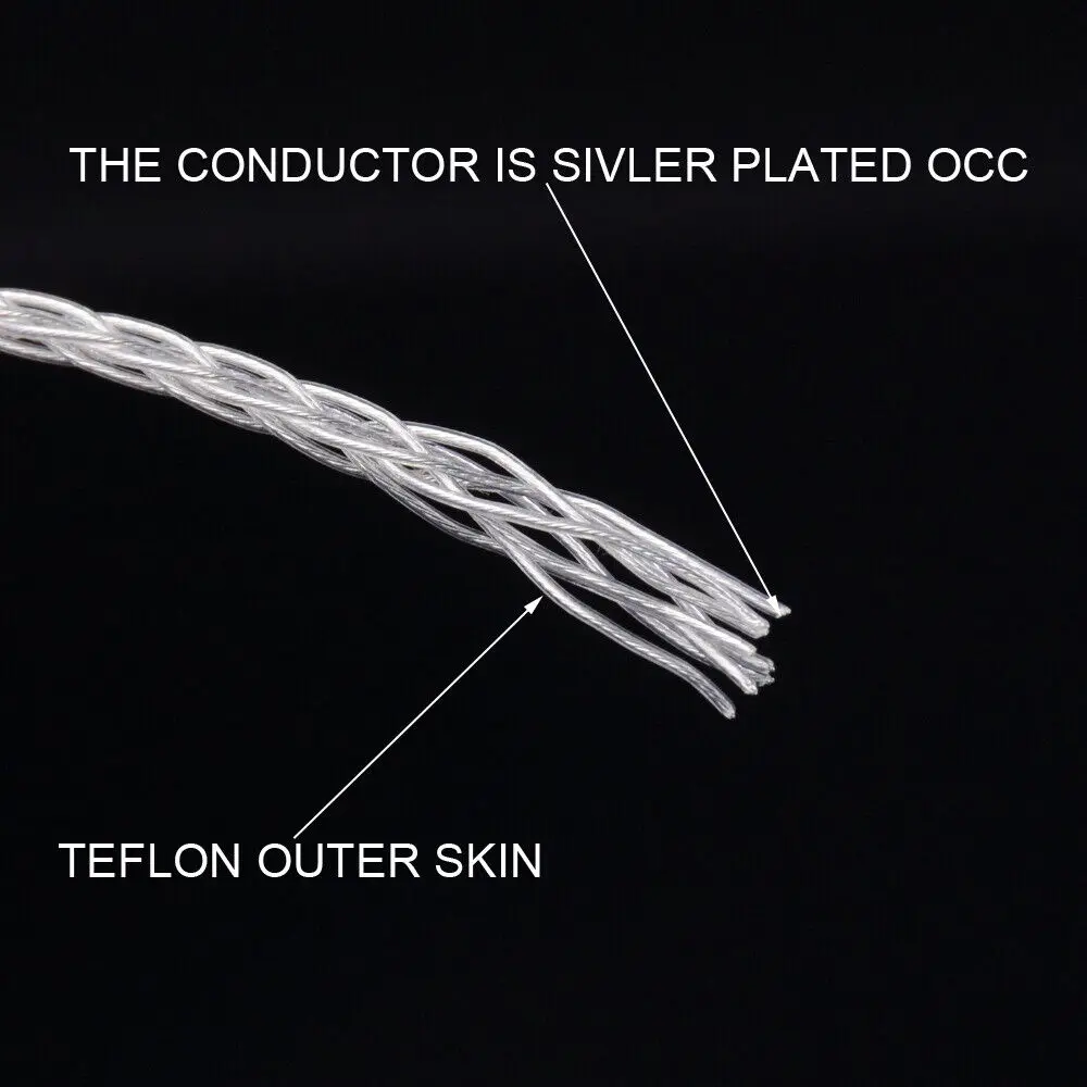 Kopfhörer-Upgrade DIY geflochtenes Kabel PTFE OCC Silberdraht 6N Drahtleitung Headset Kopfhörer Speake 8 Kerne 7 Stränge x 0,1 mm – Detail 3