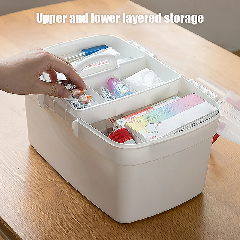 Portable Medicine Storage Box Large Capacity Medicine Kit Family Hand First Aid Chest Simple Travel Emergency Case