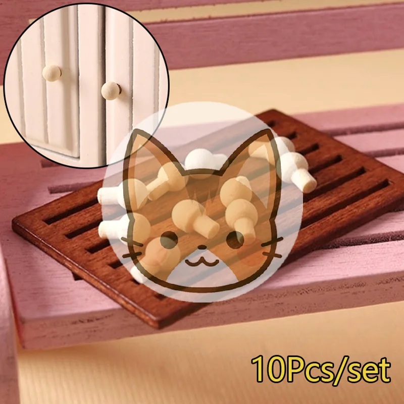 

10Pcs 1:12 Dollhouse Miniature Door Handle Drawer Pull Window Handle Furniture Hardware Model House Decor Toy