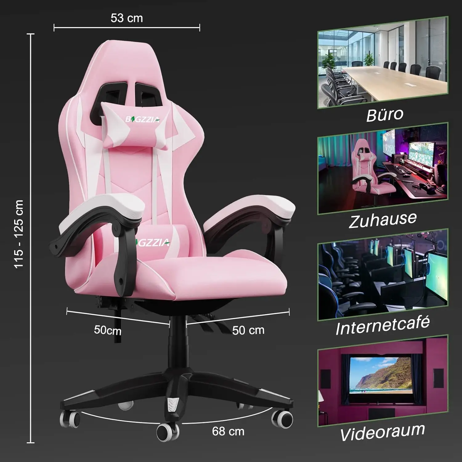 Gaming Chair Office Chair Reclining High Back Leather Adjustable Swivel Rolling Ergonomic Video Game Chairs Racing Chair