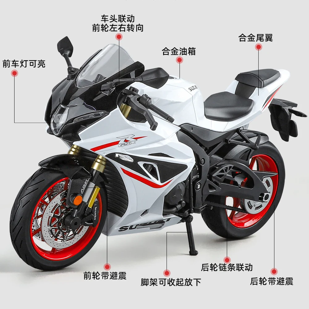 1/9 Scale Suzuki GSX-1000R Diecast Alloy Motorcycle Collectable Toy Gifts for Children