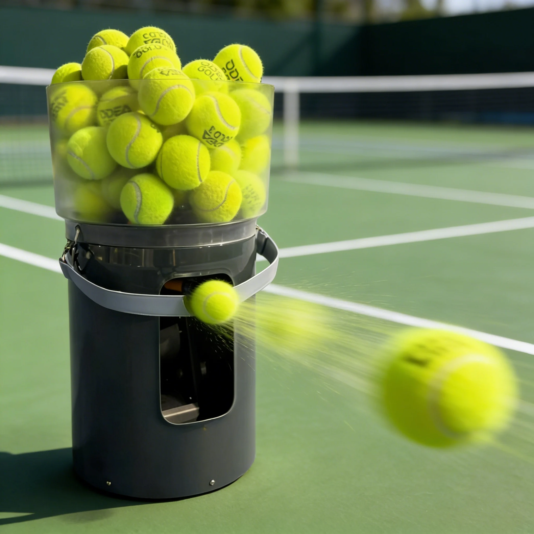 Custom Portable Professional Net Tennis Ball Launcher High-Speed APP+Remote Control Durable Training Drills