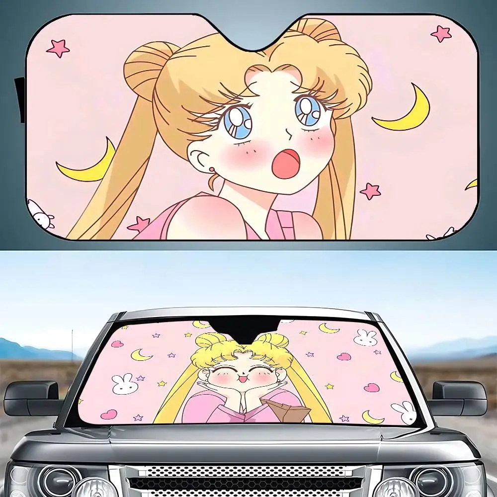 Classic Anime-S-sailor-M-Moon-S Stylish And Trendy Windshield Sunshade Car Windshield Cover CarSunshade Curtain Protection Cover