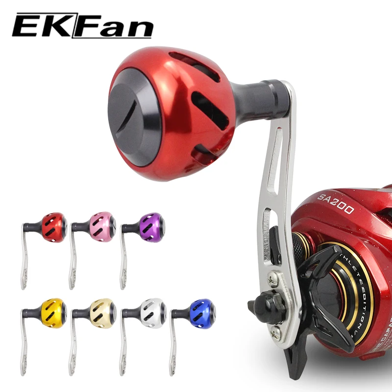 EKFan 87mm Aluminum Alloy Baitcasting Fishing Reel handle 7*4/8*5mm hole for A/S/D Left/Right Hand Universal Lure Reel DIY parts