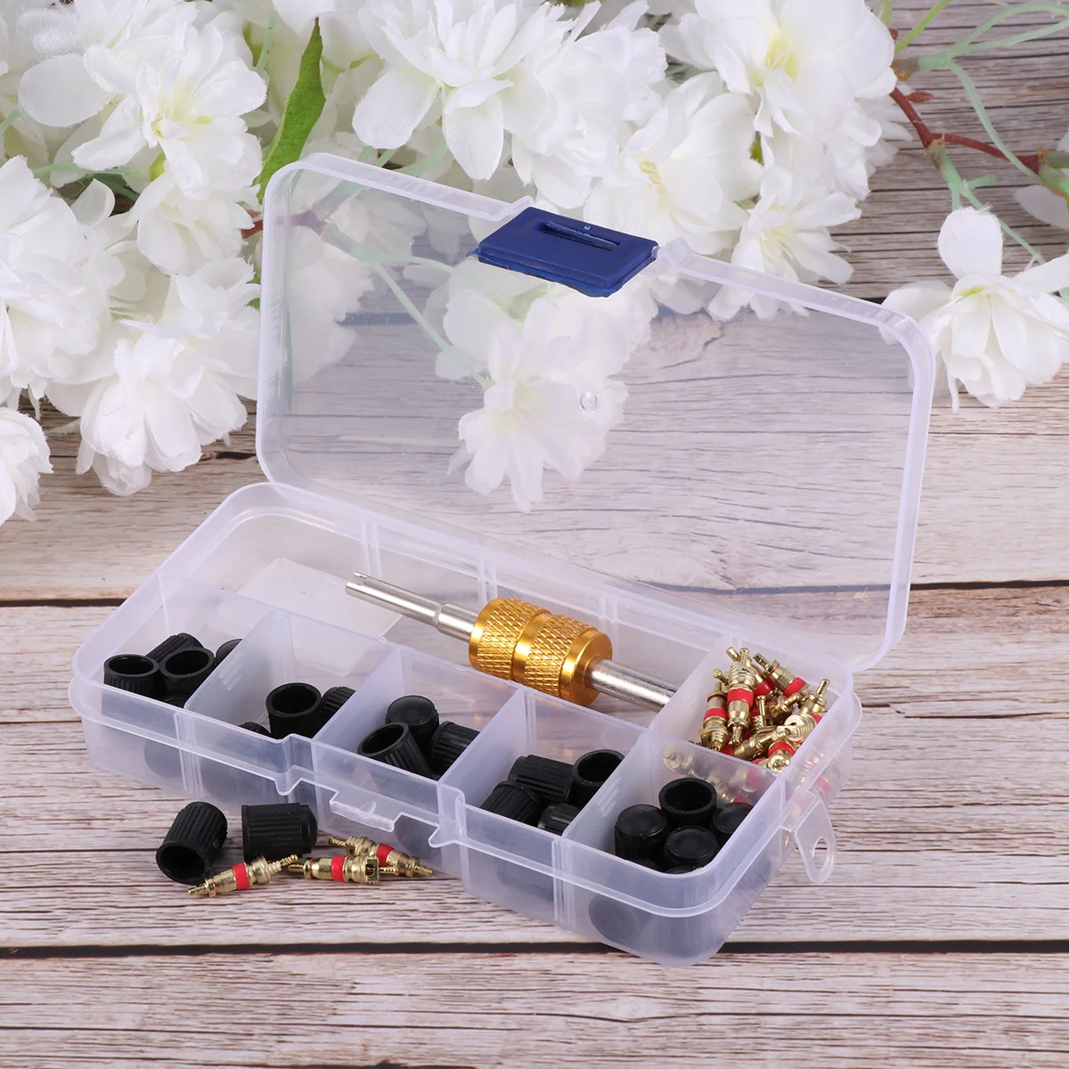 

61pcs Core Tool Wrench Set For Tire Valve Stem Repair Removal Installation Gas Nozzle Adjuster Tool Cars Trucks Bikes Tire Core