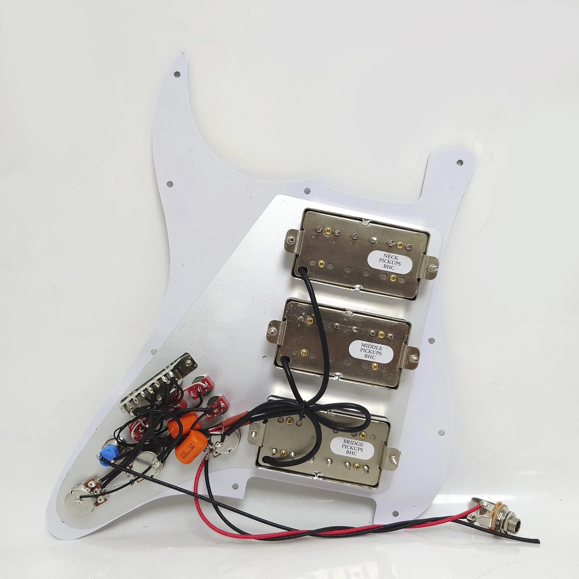 Guitar Prewired Loaded Pickguard with Kill Switch Coil Splitting HHH Alnico 5 Humbucker Pickups for American/Mexican ST Guitar