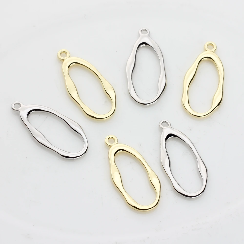 Zinc Alloy Geometric Rectangle Oval Charms Connector DIY Fashion Earrings Jewelry Accessories 6PCs/Lot