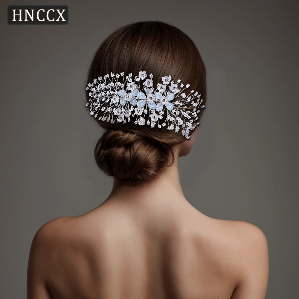 HNCCX Wedding Beaded Hair Comb Bridal Hair Accessories  Elegant Shell Flower Side Hair Comb for Women Girl Headwear CP279