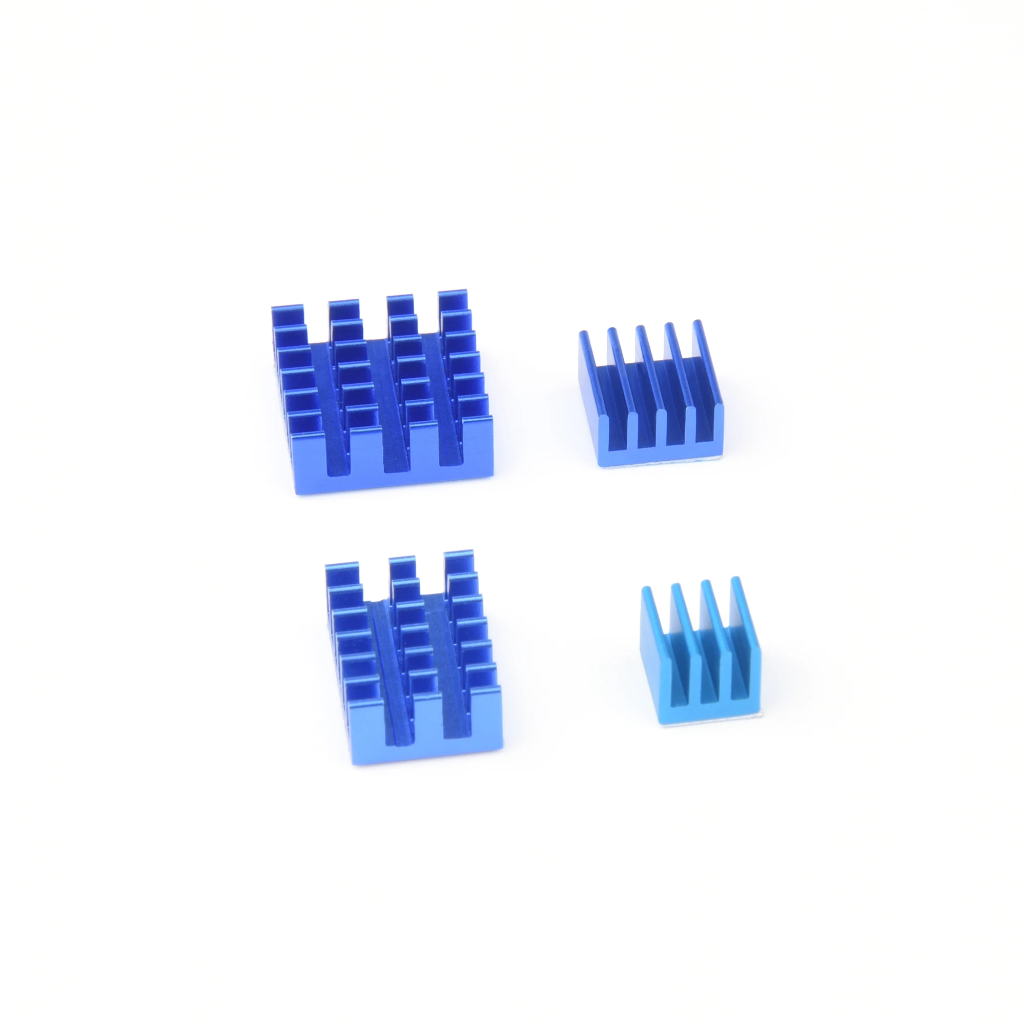 10-200 sets aluminium koellichaam koelset – 4-delige radiatorkoeler |   Voor Raspberry Pi 4, model B blauw