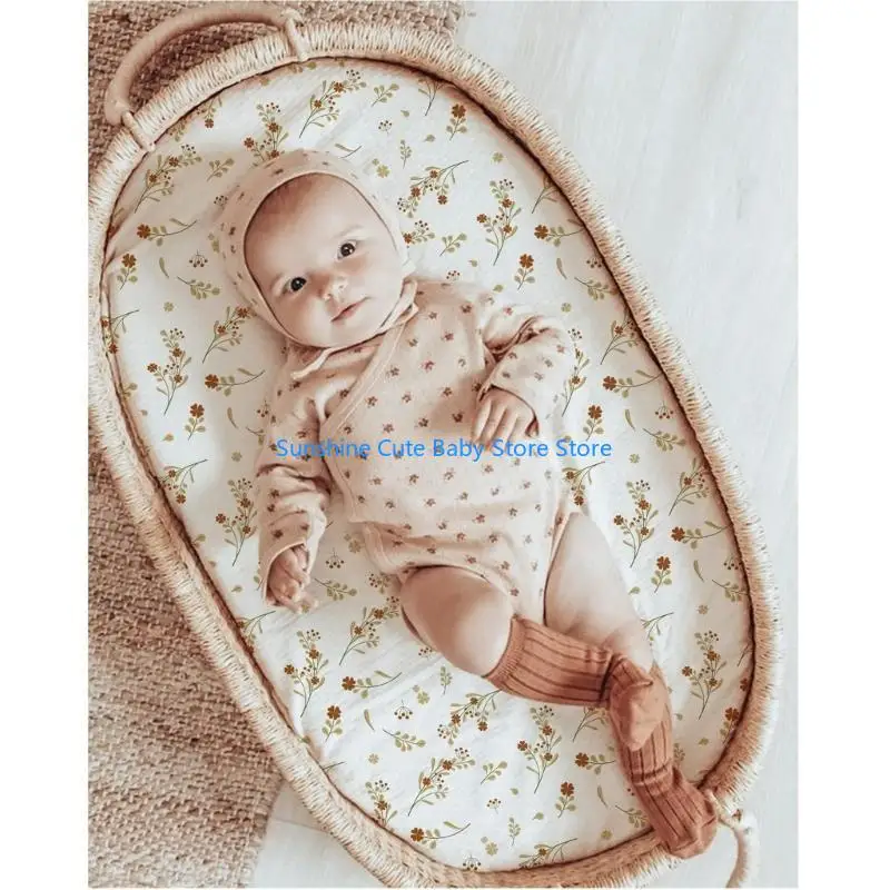 

C5AF Breathable Baby Bassinet Sheets Removable Cradles Fitted Sheet Changing Mat Cover Protectors for Newborn Infant Cribs