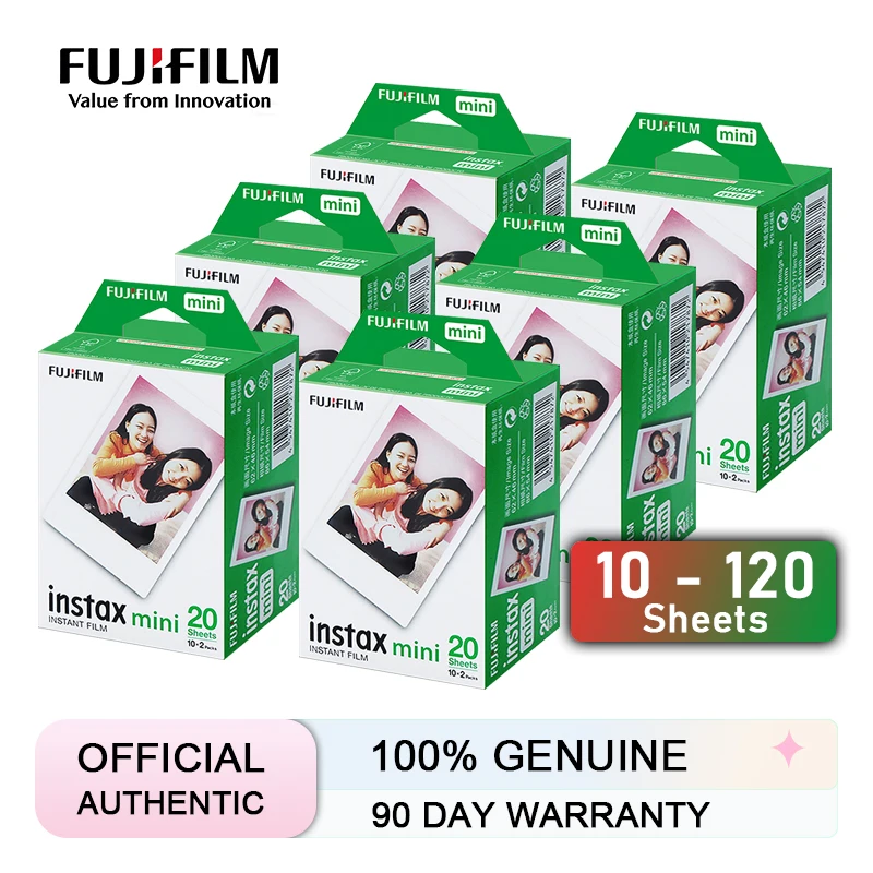 Papel fotográfico Fujifilm Instax Mini con borde blanco, 10-100 hojas para cámara fotográfica instantánea FUJI Mini 12/11 Mini 9 8 7s 70 EVO Link