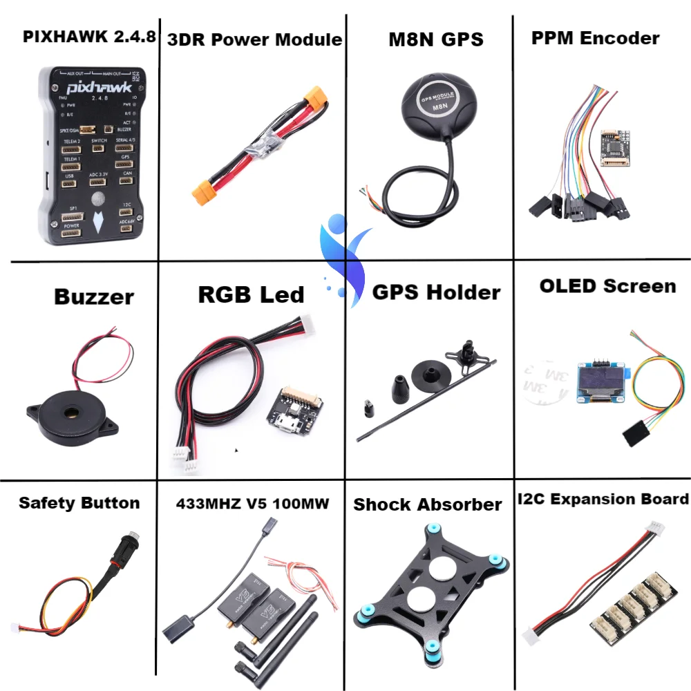 

Pixhawk PX4 PIX 2.4.8 32 Bit Flight Controller Autopilot with 4G SD Safety Switch Buzzer Radio Telemetry