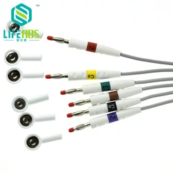 10pcs/set Compatible electrode adapter,banana 4.0 to snap, Banana 4.0 EKG Leadwires To Snap ECG Adapter 10pcs/pack