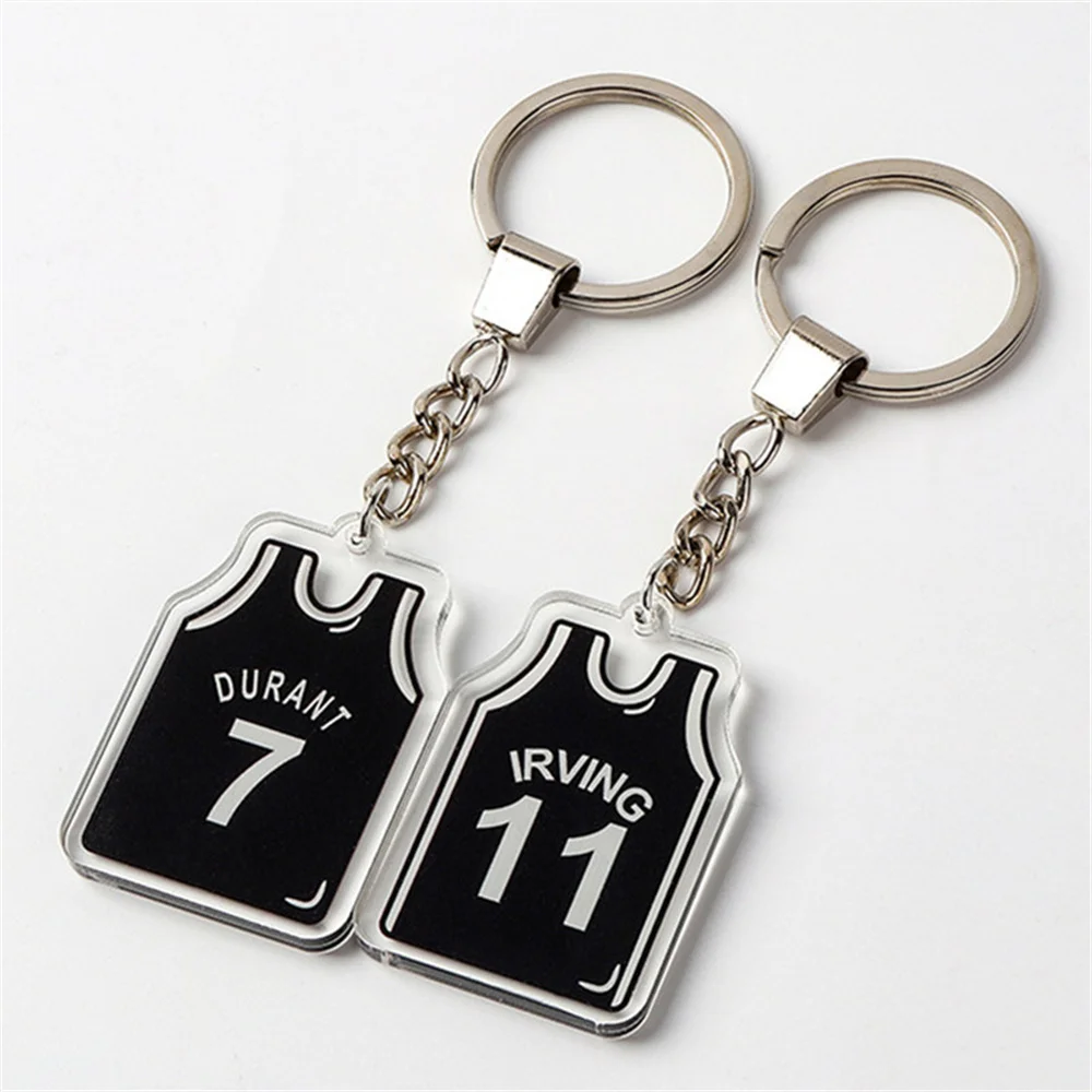 Sports Basketball Keychain Simple Digital Jersey Key Ring Boy Graduation Gift Basketball Fans Trinket Souvenir